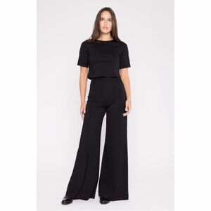 Ripley Rader Black Ponte Knit Wide Leg Pant